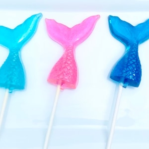 12 MERMAID TAIL Lollipops - Under the Sea, Mermaid Party, Ariel Party, and Beach Party Favors