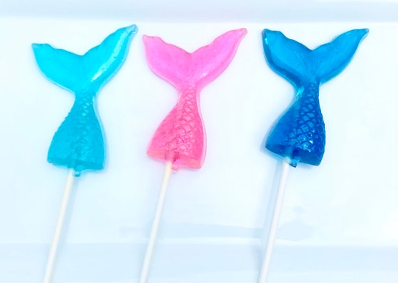 12 MERMAID TAIL Lollipops - Under the Sea, Mermaid Party, Ariel Party, and Beach Party Favors Il_570xn