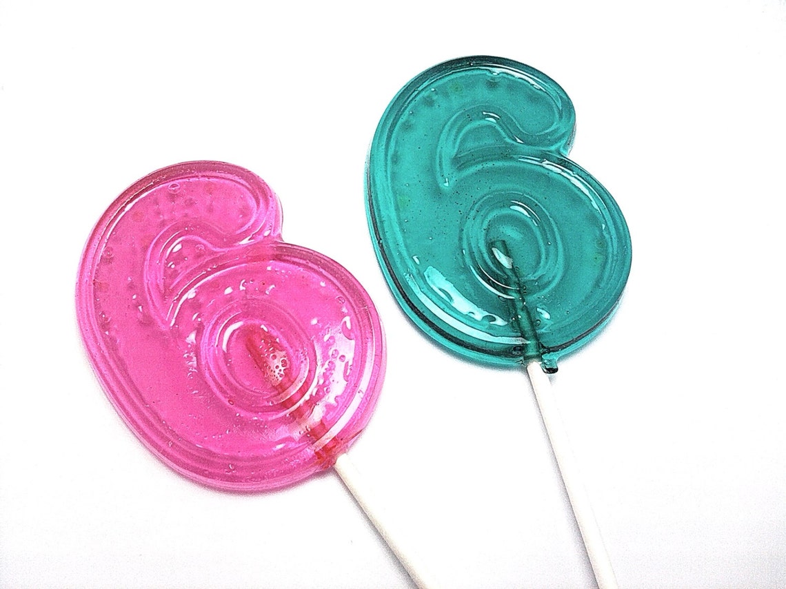 12 LARGE NUMBER LOLLIPOPS Hard Candy Numbers 1 Through 9 Etsy