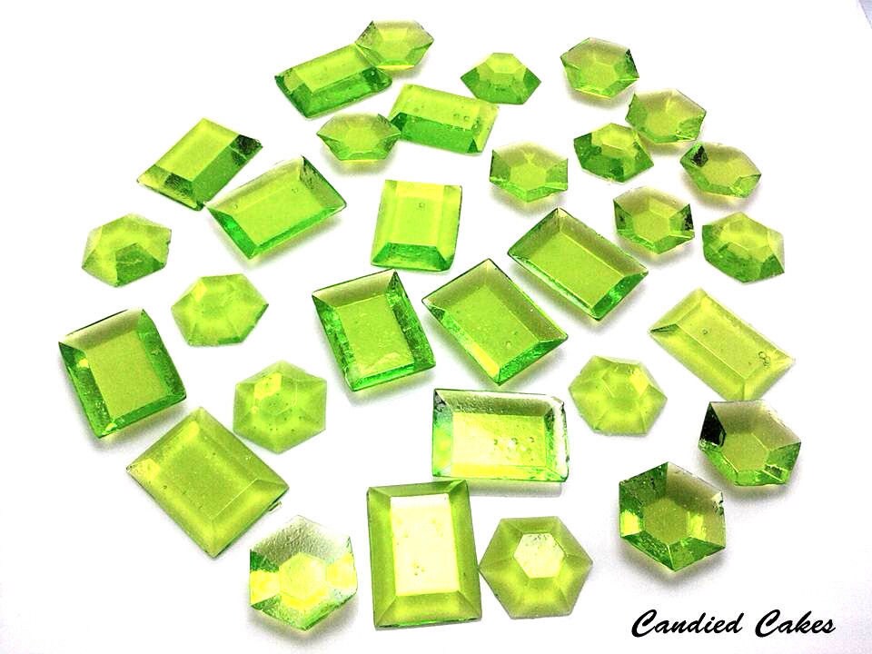 LIME EDIBLE SUGAR Jewels Cupcake Toppers Wedding Cake Etsy