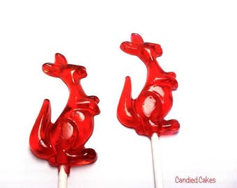 12  KANGAROO LOLLIPOPS - Kangaroo Party, Baby Shower Favors