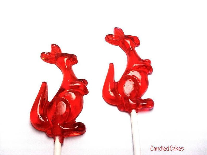 12 KANGAROO LOLLIPOPS Kangaroo Party, Baby Shower Favors image 1