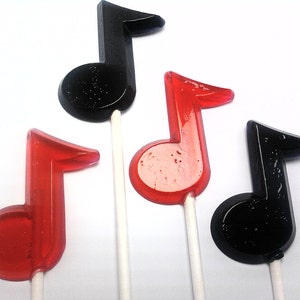 12 MUSICAL NOTE Hard Candy LOLLIPOPS Music Themed Party, Musical Party Favors image 2