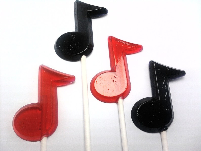 12 MUSICAL NOTE Hard Candy LOLLIPOPS Music Themed Party, Musical Party Favors image 2