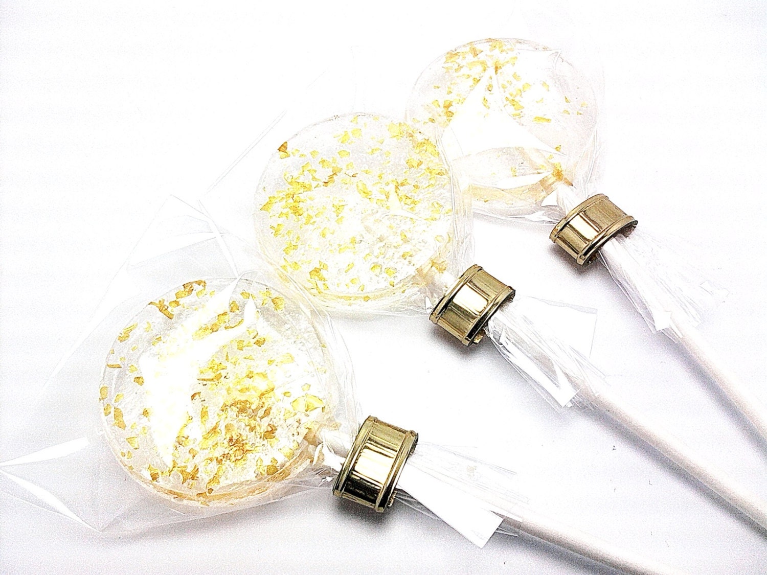 12 FUN POP LOLLIPOPS with Gold Edible Glitter Wedding Etsy