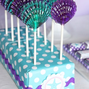 12 CLAMSHELL Lollipops Mermaid Party,Beach Wedding Party Favors image 4