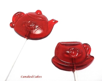 10 LARGE TEA PARTY Lollipops - Tea Cup Tea Pot Lollies, Tea Party