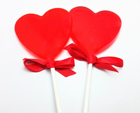 12 LARGE HEART LOLLIPOPS Valentine Lollipops Wedding 