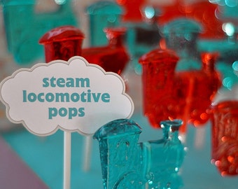 12 TRAIN LOLLIPOPS - Train Party, Choo Choo Train Lollipops