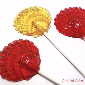 12 CLAMSHELL Lollipops Mermaid Party,Beach Wedding Party Favors image 5