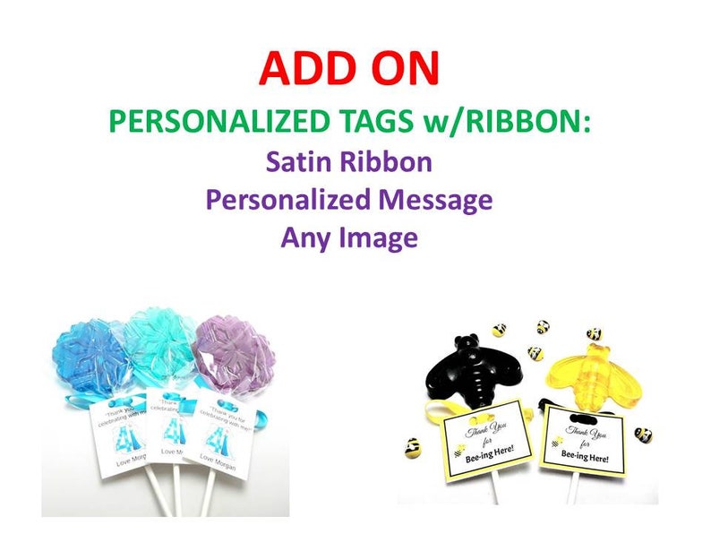 ADD 12 PERSONALIZED TAGS with Ribbon to Your Existing Order image 1