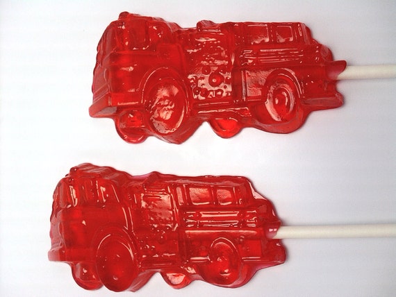 Smiley Face Fireman Cherry Flavored Lollipops