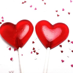 12 2 INCH HEART LOLLIPOPS Valentines Day or Wedding Lollipops image 1