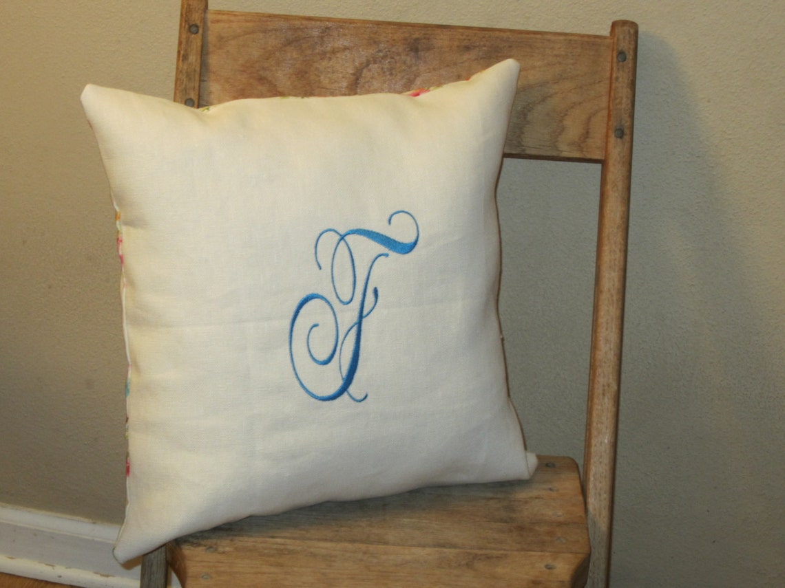 Personalized Initial Pillow Covers/ Embroidered Initial Pillow Etsy