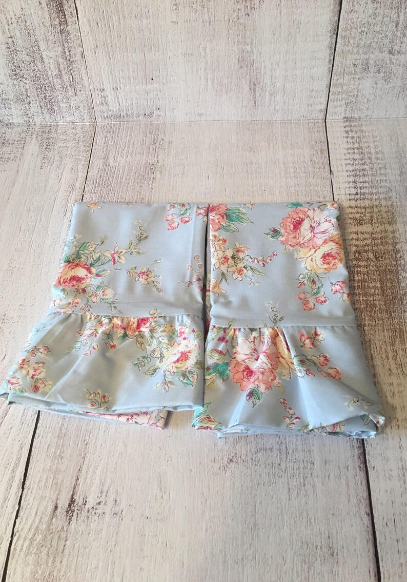 Blue Floral Shabby Chic Pillowcase / Bedding Pillowcases / Etsy