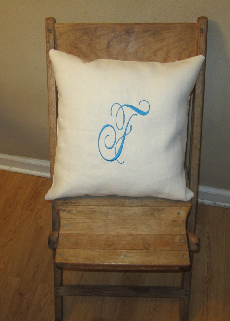Personalized Initial Pillow Covers/ Embroidered Initial Pillow Covers