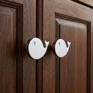 Silver Solid Brass Cabinet Knob, Cream Style Kids Room Creative Drawer Pull