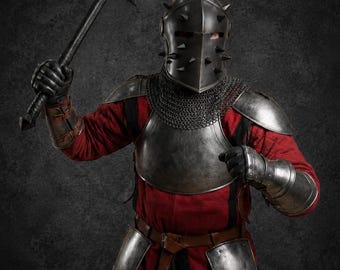 Wearable Barbuta Knight Armor Suit – Medieval Full Steel Costume