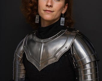Steel Armor Pauldron Gorget Set | Medieval Costume, LARP Cosplay