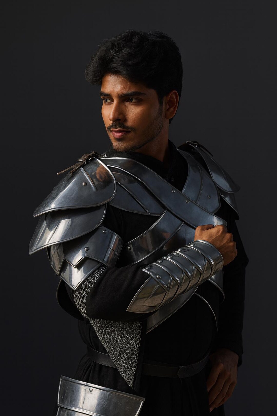Medieval Knight Full Body Armor Suit | Polished Steel LARP Armor ...