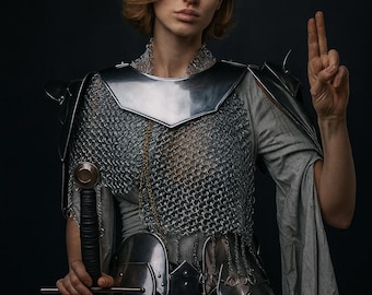 Polished Steel Medieval Armor Costume | Chainmail Warrior Outfit