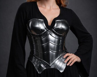 Handmade Medieval Steel Corset Armor | 18 Gauge Female Breastplate for LARP, Reenactment & Cosplay