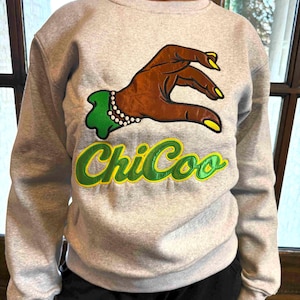 Chi Eta Phi “ChiCoo” Sweatshirt | Custom Embroidered Hand Signal Design | Nursing Sorority Apparel