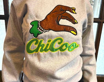 Sudadera Chi Eta Phi "ChiCoo" / Diseño de señal de mano bordado personalizado / Ropa de hermandad de enfermería