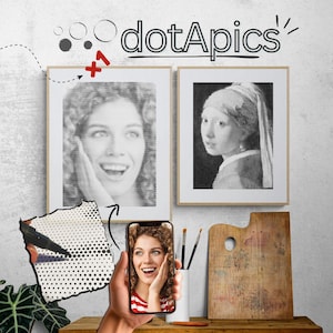 Kundenspezifisches Dot Art Gemälde von Ihrem Foto | DIY druckbares Porträt | Sofortdownload | Personalisiertes Geschenk Pointillismus |  Wandkunst | Punkte