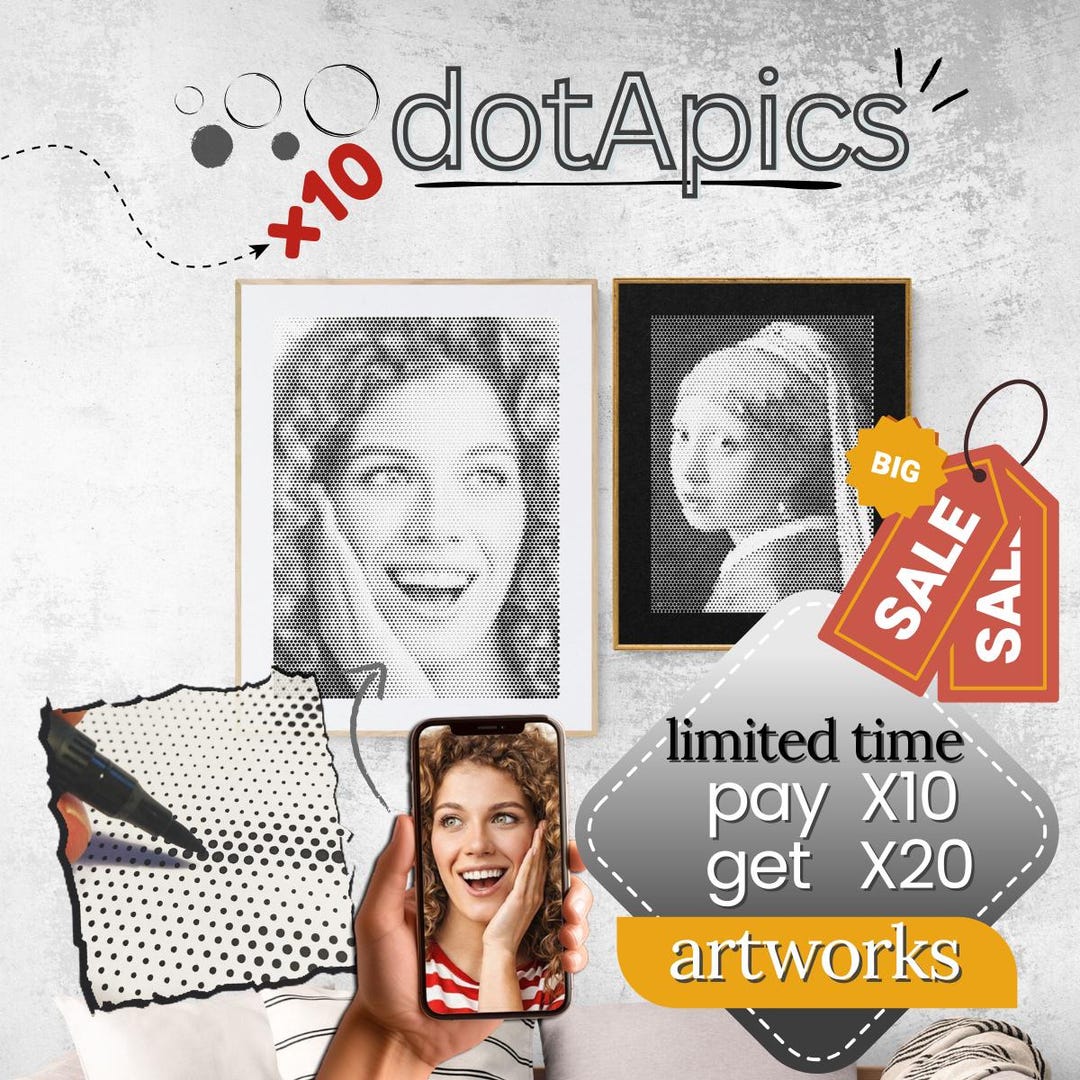 Custom Dot Custom Photo to Dot Art | DIY Printable Portrait (digital Download) - Etsy