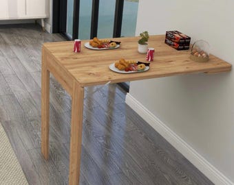 Wall Mounted Folding Table with Frame, Space Saving Kitchen & Dining Table, Custom Size Murphy Desk (24”x36”)