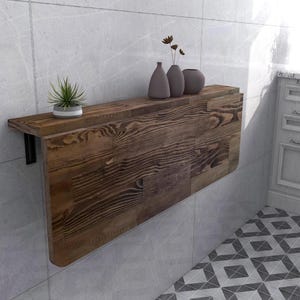 Mesa plegable de madera de nogal, de 61 cm de largo y 51 cm de profundidad, por encargo.