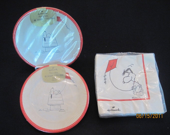 Snoopy Paper Plates and Napkins Etsy