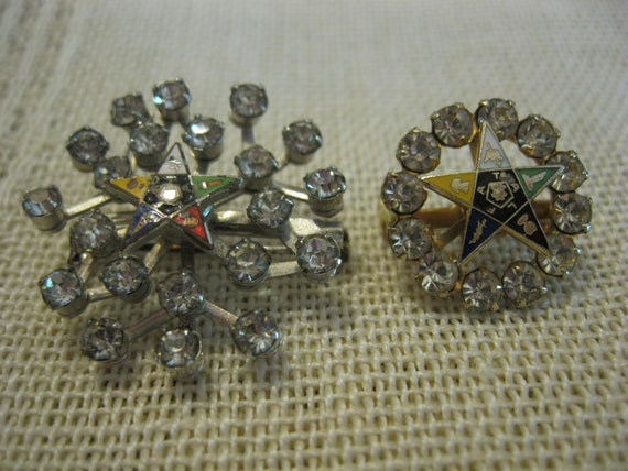 Two "Order of the Eastern Star" (OES) prong set p… - image 5