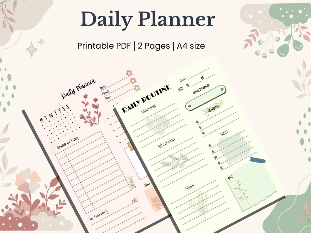 Daily Planner Printable, Work From Home Schedule, Personal Productivity ...