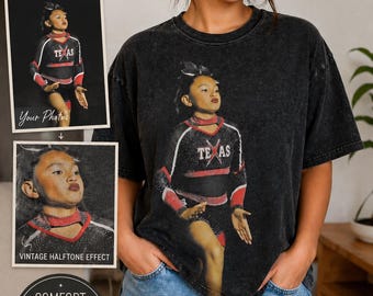 Camiseta gráfica vintage personalizada con semitonos