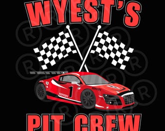 Diseño editable en Canva para cumpleaños de Pit Crew, personalizable, archivo para descargar