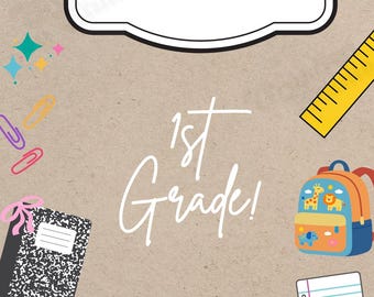 Banner editable para la puerta del aula / Cartel de bienvenida para el profesor / Plantilla de Canva / Descarga digital