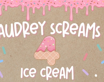 Banner de cumpleaños de helado personalizable, Canva, diseño editable, archivo para descargar.