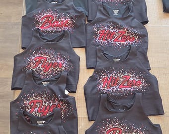 Camiseta sin mangas de animadora con pedrería, sujetador deportivo Flyer Base Hit Zero Bling