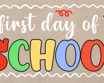 Banner editable para el primer día de clases / Decoración para el aula de regreso a clases (Descarga digital)