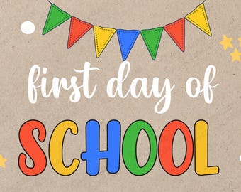 Banner editable para el primer día de clases / Plantilla de Canva / Banner para el aula de regreso a clases / Decoración para maestros de 2x6 / Letrero escolar imprimible
