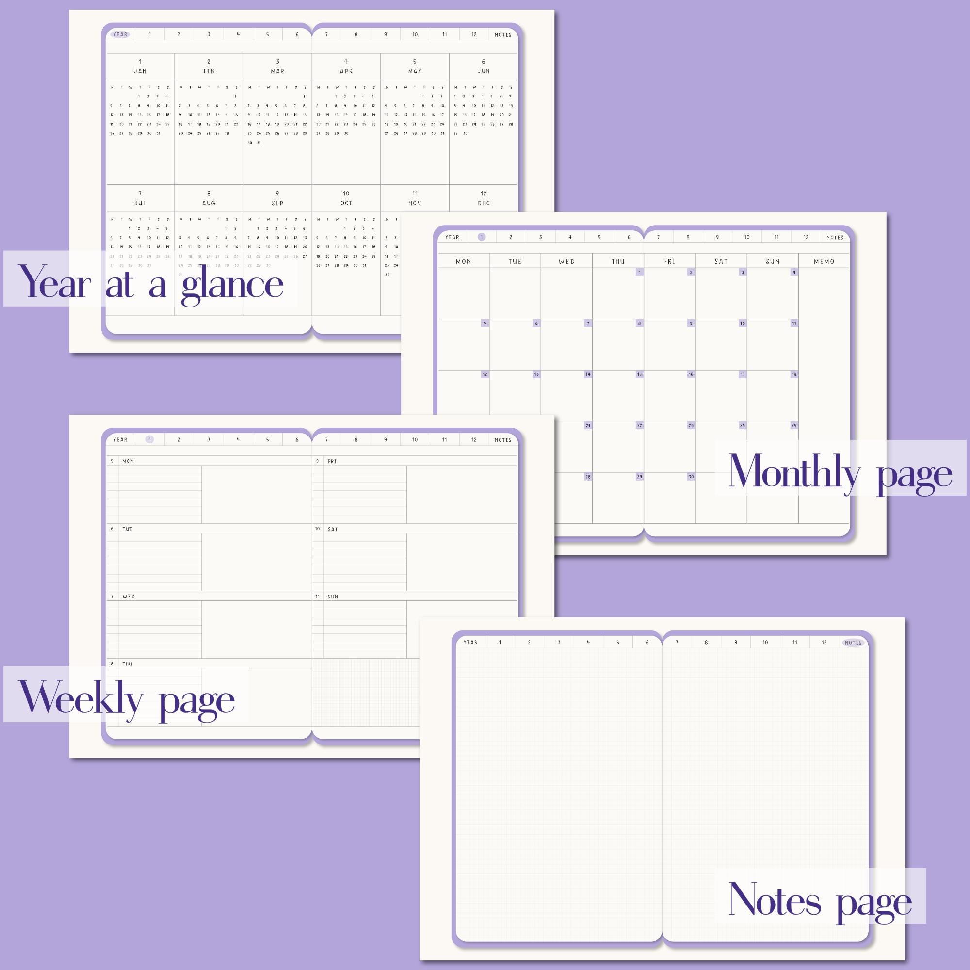 2026 Lilac Purple Digital Planner for iPad & Goodnotes | Dated ...