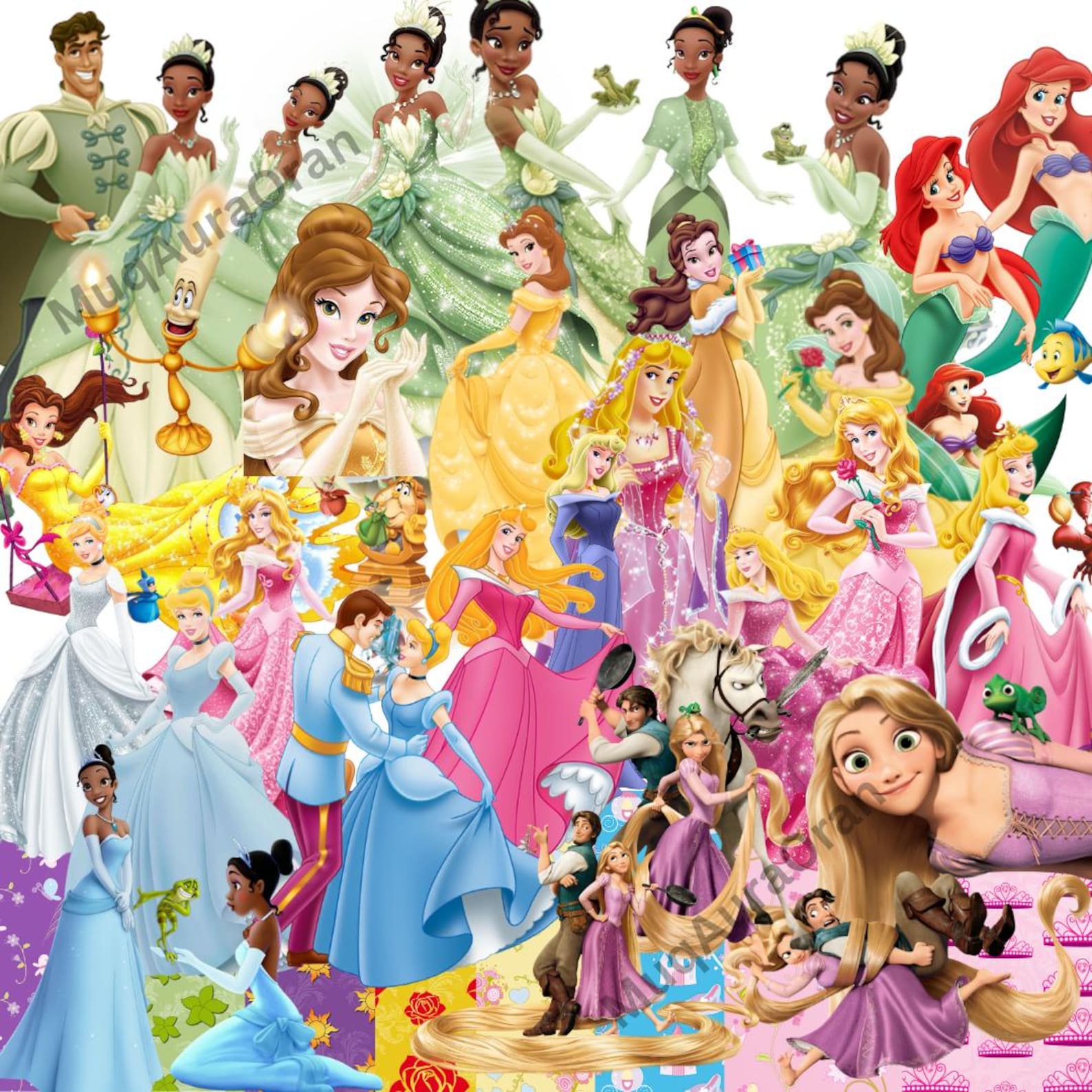 Princess PNG Cliparts Bundle, Princesses PNG Cartoon Sublimation ...