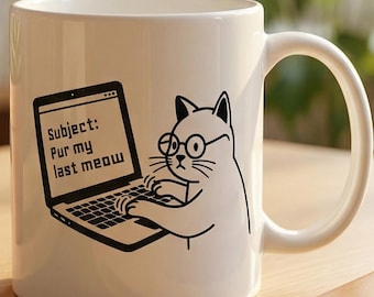 Funny cat mug for office and home office gift for cat people dishwasher and microwave safe