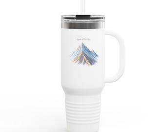 Taza de viaje con ilustración de montaña / Vaso térmico de 40 oz