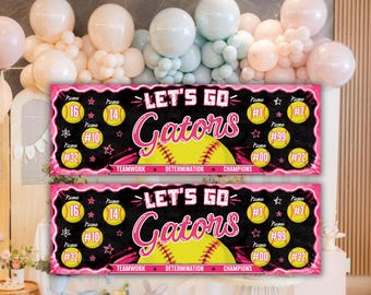School Spirit Softball Banner Template | Editable Team Support Banner | Printable School Sports Banner | Game Day Party Decor