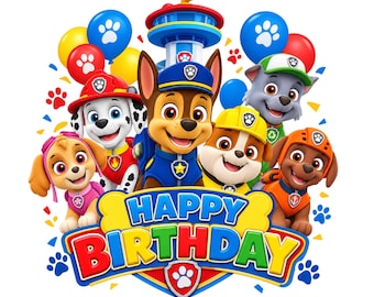 Puppy Birthday PNG, Cute Dog Birthday Design, Puppy Party Sublimation PNG, Dog Birthday Shirt Design, Cute Puppy Digital Download
