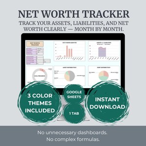 Net Worth Tracker | Google Sheets Financial Planner (Digital Download)