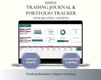 Trading Journal | Simple Google Sheets Portfolio Tracker (Digital Download)